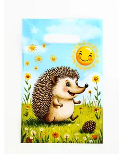 Пакет «Зайка и ежик», полиэтиленовый с вырубной ручкой, 20×30 см, 30 мкм арт. СМЛ-279414-1-СМЛ0010933041