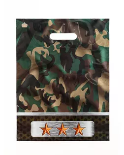 Пакет подарочный «Камуфляж», полиэтиленовый с вырубной ручкой, 31×40 см, 60 мкм арт. СМЛ-279420-1-СМЛ0010933049