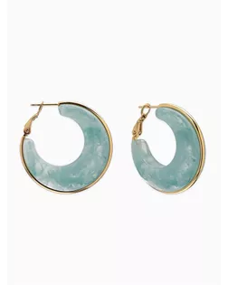 Серьги-кольца акрил «Тренд», голубые в золоте арт. СМЛ-281545-4-СМЛ0010936433