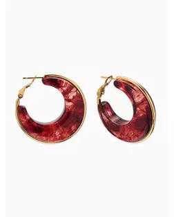 Серьги-кольца акрил "Тренд", цвет бордовый в золоте арт. СМЛ-281548-1-СМЛ0010936437