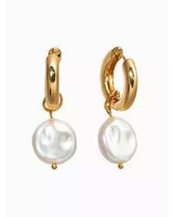 Серьги жемчуг "Барокко", цвет белый в золоте арт. СМЛ-283227-1-СМЛ0010936483