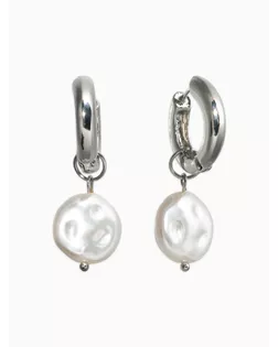 Серьги жемчуг "Барокко", цвет белый в серебре арт. СМЛ-283228-1-СМЛ0010936484