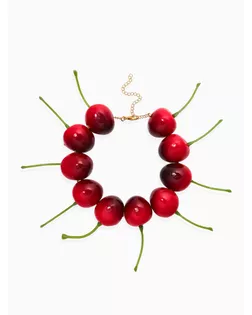 Браслет "Вишня СИЛИ", цвет красный в золоте арт. СМЛ-282994-1-СМЛ0010936506