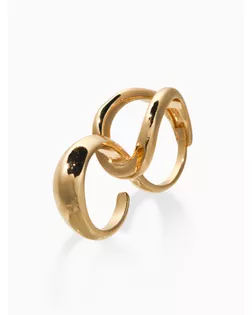 Кольцо металл на два пальца "Узел", цвет золото, безразмерное арт. СМЛ-283229-1-СМЛ0010936528