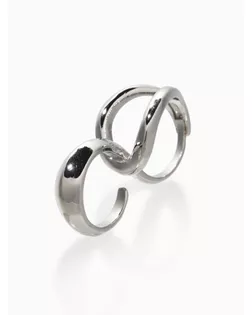 Кольцо металл на два пальца "Узел", цвет серебро, безразмерное арт. СМЛ-283230-1-СМЛ0010936529