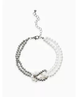 Браслет жемчужный "Узел", цвет белый в серебре 17+5см, бусина 6 арт. СМЛ-282596-1-СМЛ0010936555