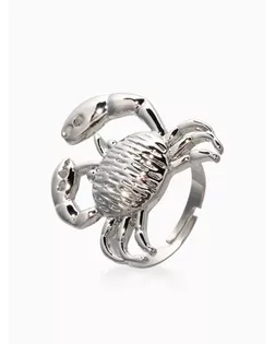 Кольцо "Краб", безразмерное, цвет серебро арт. СМЛ-282615-1-СМЛ0010937078