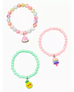 Браслет детский набор 3 шт. "Выбражулька" фрукты, бусины кракелюр, цвет МИКС арт. СМЛ-283247-1-СМЛ0010937174