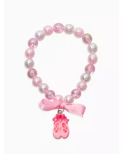 Браслет детский "Выбражулька" пуанты, бант, жемчуг, цвет бело-розовый арт. СМЛ-281472-1-СМЛ0010937175