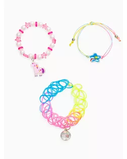 Браслет детский набор 3 шт. "Выбражулька" альпака, силиконовый, разноцветный арт. СМЛ-283009-1-СМЛ0010937179