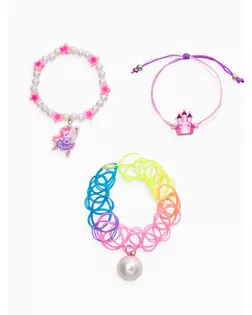 Браслет детский набор 3 шт. "Выбражулька" замок, силиконовый, разноцветный арт. СМЛ-283010-1-СМЛ0010937181