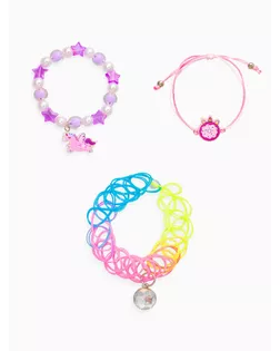Браслет детский набор 3 шт. "Выбражулька" пончик, единорог, силиконовый, разноцветный арт. СМЛ-283011-1-СМЛ0010937182