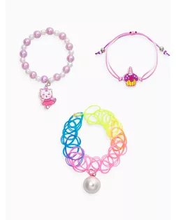 Браслет детский набор 3 шт. "Выбражулька" котик, единорог, силиконовый, разноцветный арт. СМЛ-283012-1-СМЛ0010937183