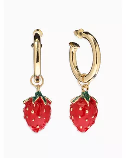 Серьги "Земляника", цвет красный в золоте арт. СМЛ-284026-1-СМЛ0010938659