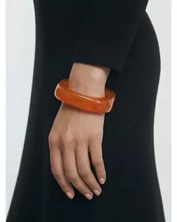Браслет манжет акрил "Тренд", цвет оранжевый арт. СМЛ-282668-1-СМЛ0010940633