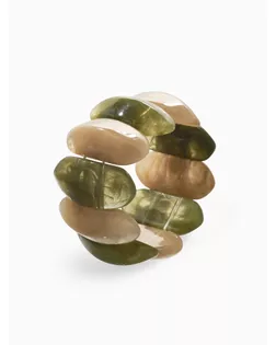 Браслет манжет акрил "Тренд", цвет бежево-злёный арт. СМЛ-282674-1-СМЛ0010940639