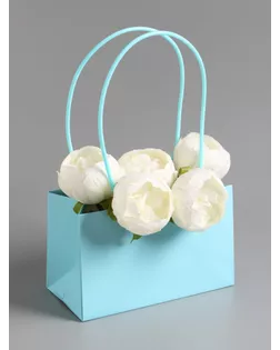 Сумка для цветов влагостойкая, тиффани, 22x10.5x13.5 см арт. СМЛ-281685-1-СМЛ0010947514