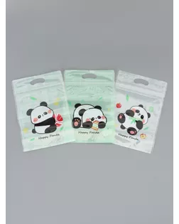 Пакет подарочный, с zip-lock застежкой, "Счастливая панда", 15х23 ± 1см МИКС арт. СМЛ-281693-1-СМЛ0010948523