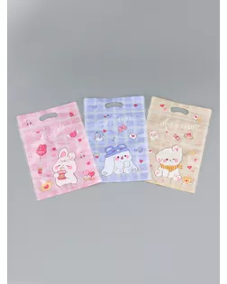 Пакет подарочный, с zip-lock застежкой, "Милые зверята", 15х23 ± 1см МИКС арт. СМЛ-281694-1-СМЛ0010948524
