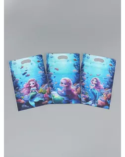 Пакет подарочный, с zip-lock застежкой, "Русалочка", 15х23 ± 1см МИКС арт. СМЛ-281696-1-СМЛ0010948526