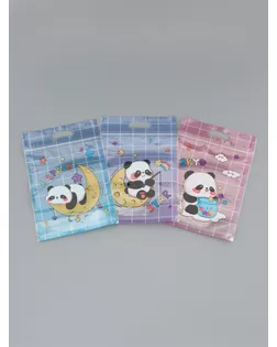 Пакет подарочный, с zip-lock застежкой, "Панда на луне", 15х23 ± 1см МИКС арт. СМЛ-281697-1-СМЛ0010948527