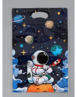 Пакет подарочный, с zip-lock застежкой, "Космонавт", 15х23 ± 1см арт. СМЛ-281698-1-СМЛ0010948528
