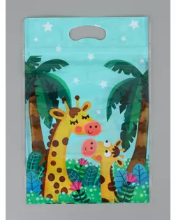 Пакет подарочный, с zip-lock застежкой, "Жираф", 15х23 ± 1см арт. СМЛ-281700-1-СМЛ0010948534