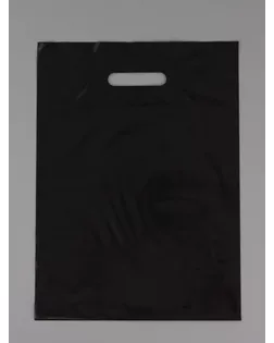 Пакет полиэтиленовый с вырубной ручкой, Чёрный 30-40 См, 60 мкм арт. СМЛ-282951-1-СМЛ0010958384