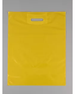 Пакет с вырубной усиленной ручкой ПВД 40х50 45 мкм Желтый арт. СМЛ-282959-1-СМЛ0010958418