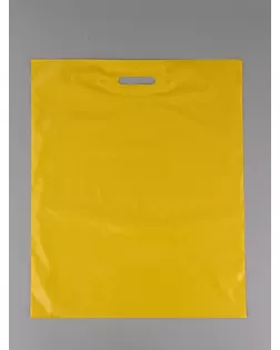 Пакет полиэтиленовый с вырубной ручкой, Желтый 50-60 См, 70 мкм арт. СМЛ-282960-1-СМЛ0010958437