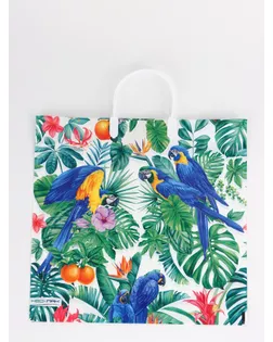 Пакет "Попугай, полиэтиленовый, пластиковая ручка 37х35 см 90 мкм арт. СМЛ-281569-1-СМЛ0010958908