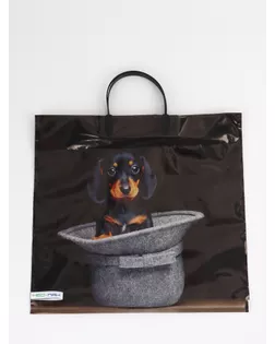 Пакет "Такса, полиэтиленовый, пластиковая ручка 37х35 см 90 мкм арт. СМЛ-281573-1-СМЛ0010958913