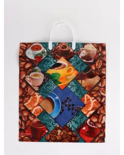 Пакет "Кофейное настроение, полиэтиленовый с вырубной ручкой, пласт. 38х44 см, 90 мкм арт. СМЛ-281577-1-СМЛ0010958918