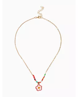 Бусы детские "Выбражулька" бисер, цветок, 41 см, белые в золоте арт. СМЛ-283783-1-СМЛ0010960621