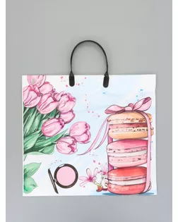 Пакет "Комплимент ассорти", полиэтиленовый с пластиковой ручкой, 38 х 34 + 3 см, 90 мкм арт. СМЛ-282690-1-СМЛ0010962296