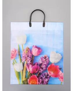 Пакет "Цветочный уют", полиэтиленовый с пластиковой ручкой, 38 х 45 + 3 см, 90 мкм арт. СМЛ-282491-1-СМЛ0010962325