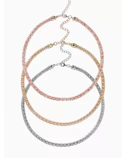 Чокер "Стиль" (набор 3шт) плетение, тянется, цветной 35+удл арт. СМЛ-283912-1-СМЛ0010967831