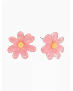 Серьги пластик "Цветочек летний" с блёсткой, цвет розовый арт. СМЛ-283579-1-СМЛ0010967847