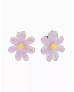 Серьги пластик "Цветочек летний" с блёсткой, цвет фиолетовый арт. СМЛ-283581-1-СМЛ0010967849
