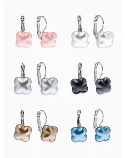 Серьги пластик "Майорика" цветок, цвет МИКС в серебре арт. СМЛ-283583-1-СМЛ0010967904