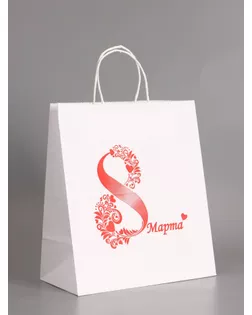 Пакет бумажный, "Женский День! Сердце" 24 х 14 х 28 см арт. СМЛ-282969-1-СМЛ0010975932