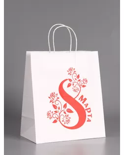 Пакет бумажный, "С 8 марта Цветочек" 24 х 14 х 28 см арт. СМЛ-282972-1-СМЛ0010975935