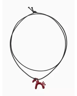 Кулон на шнурке "Конь", цвет чёрно-бордовый,  L=51 см арт. СМЛ-283969-1-СМЛ0010979809