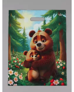 Пакет подарочный Обнимашки  40 х 31 см 60 мкм арт. СМЛ-282975-1-СМЛ0010980803