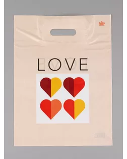 Пакет подарочный Любовь в геометрии  40 х 31 см 30 мкм арт. СМЛ-282977-1-СМЛ0010980813
