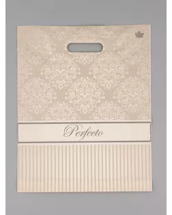Пакет подарочный Перфекто Бежевое серебро  37 х 30 см 90 мкм арт. СМЛ-282979-1-СМЛ0010980819