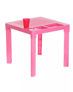 Детский стол с подстаканником, цвет розовый арт. СМЛ-103777-1-СМЛ0001100052