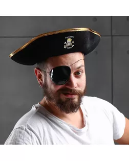 Шляпа пирата «Настоящий пират», р-р 55-57 см арт. СМЛ-132538-1-СМЛ0001111467
