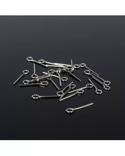 Штифт с петлёй СМ-1075, 1,4 см, (набор 100 гр, ±1000 шт), цвет серебро арт. СМЛ-24163-3-СМЛ1148924