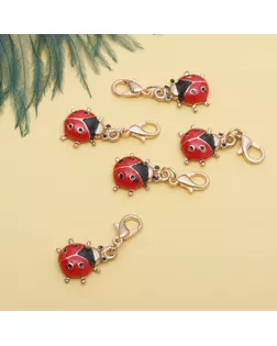 Шармик "Божья коровка", цвет красно-чёрный в золоте арт. СМЛ-21893-1-СМЛ1155662